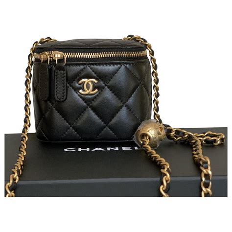 chanel purse black small|Chanel small lambskin evening bag.